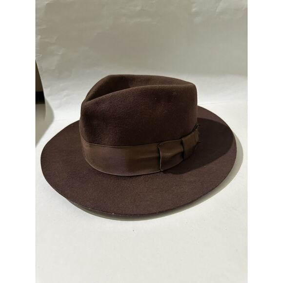 The Cockpit Designer Collection Medium Made In USA Brown Wool fedora Hat Indiana - Picture 1 of 11